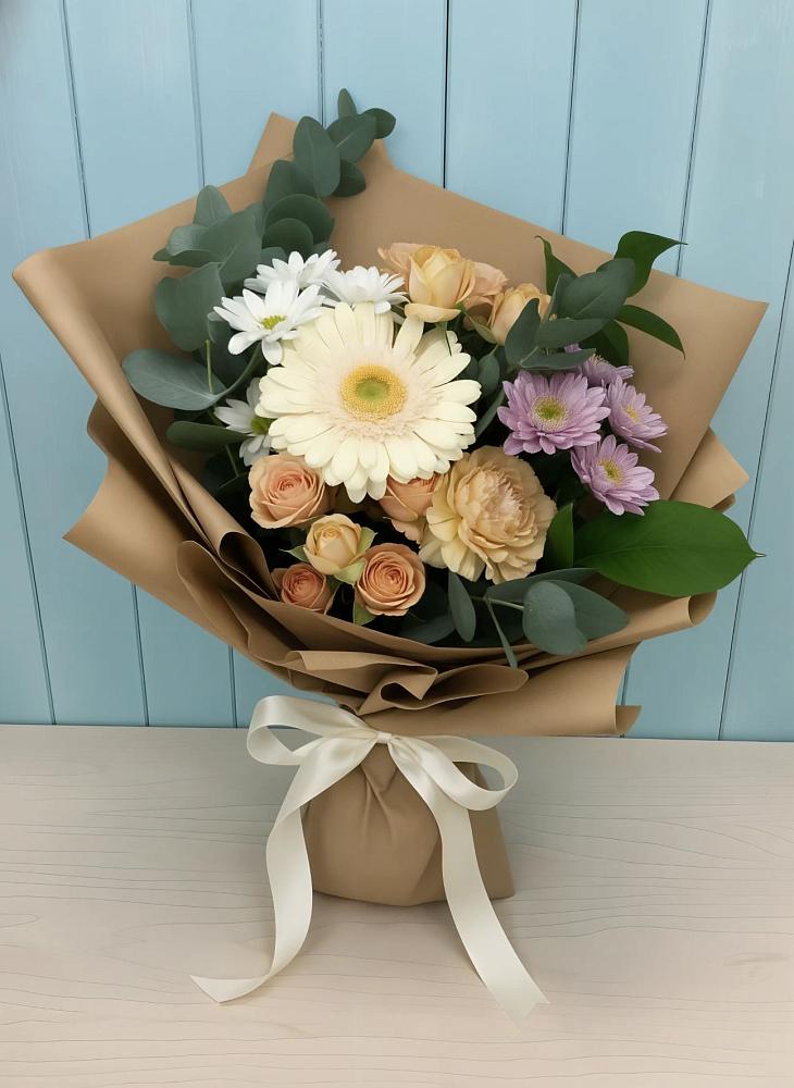 Букет цветов из: Герберы и Хризантемы в Предивинске