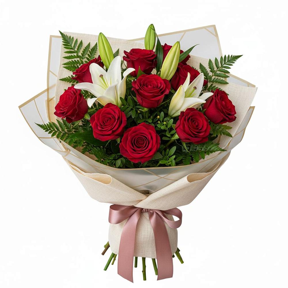 Букет цветов из: Лилии и Розы в Предивинске