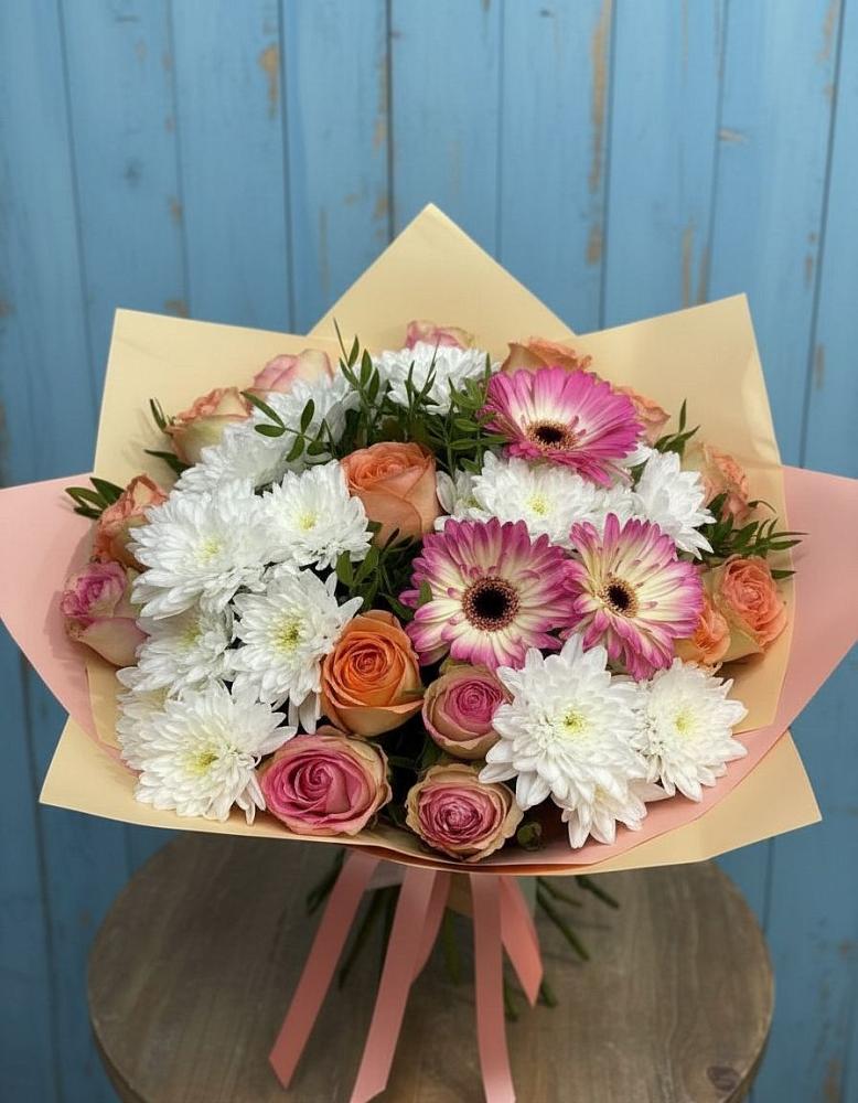 Букет цветов из: Розы, Герберы и Хризантемы в Предивинске