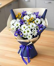 Букет цветов из:  Розы, Ирисы и Хризантемы #REPLACE_PRED# Предивинске