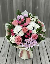 Букет цветов из:  Альстромерии, Гвоздики, Розы и Хризантемы #REPLACE_PRED# Предивинске