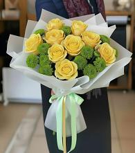Букет цветов из:  Хризантемы и Розы в Предивинске