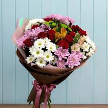 Букет цветов из:  Розы, Хризантемы и Альстромерии в Предивинске