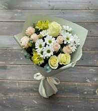 Букет цветов из:  Альстромерии, Розы и Хризантемы в Предивинске